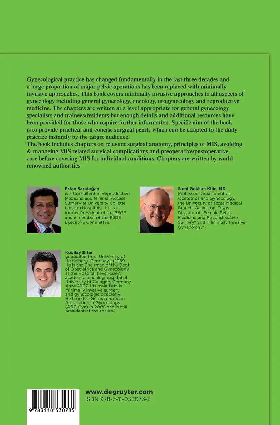 Rückseite: 9783110530735 | Minimally Invasive Surgery in Gynecological Practice | Buch | XX