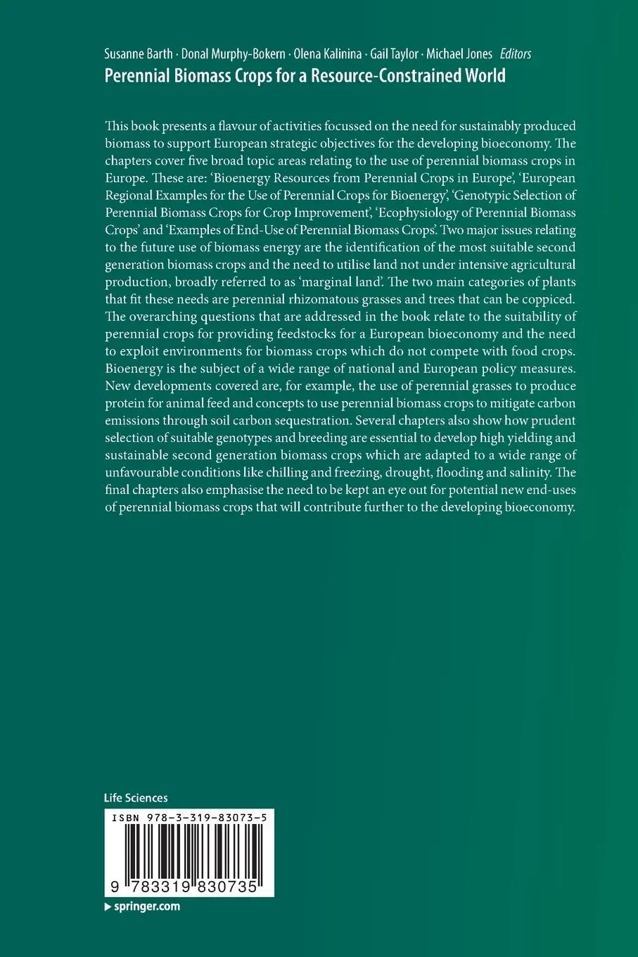 Rückseite: 9783319830735 | Perennial Biomass Crops for a Resource-Constrained World | Taschenbuch
