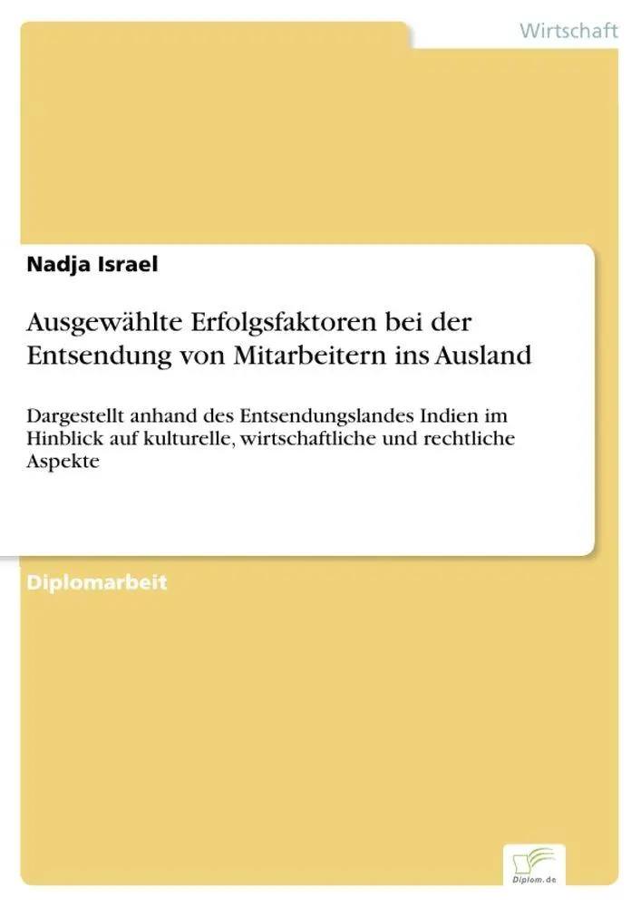 Cover: 9783838690735 | Ausgewählte Erfolgsfaktoren bei der Entsendung von Mitarbeitern ins...