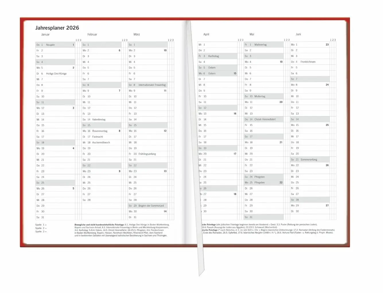 Bild: 9783756410835 | Terminer A6, geprägt rot 2026 | Heye | Buch | Bürokalender Heye | 2026
