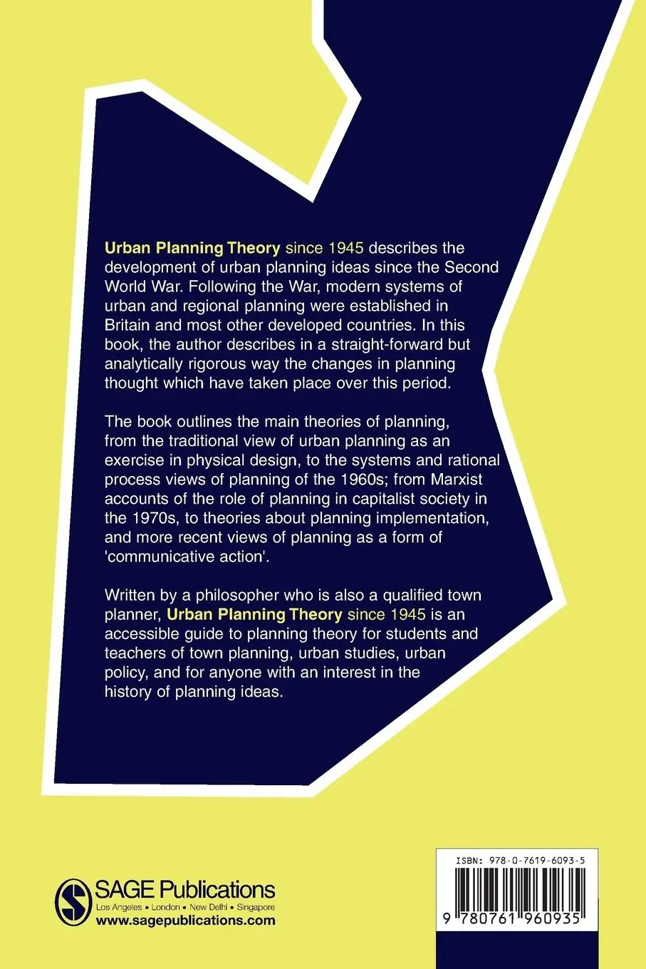 Rückseite: 9780761960935 | Urban Planning Theory since 1945 | Nigel Taylor | Taschenbuch | 1998