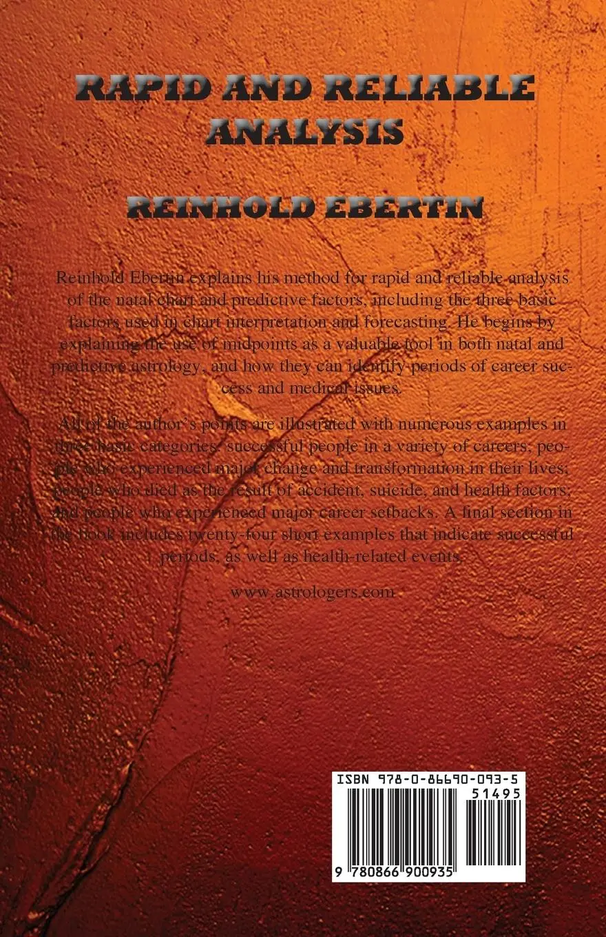 Rückseite: 9780866900935 | Rapid and Reliable Analysis | Reinhold Ebertin | Taschenbuch | 2014