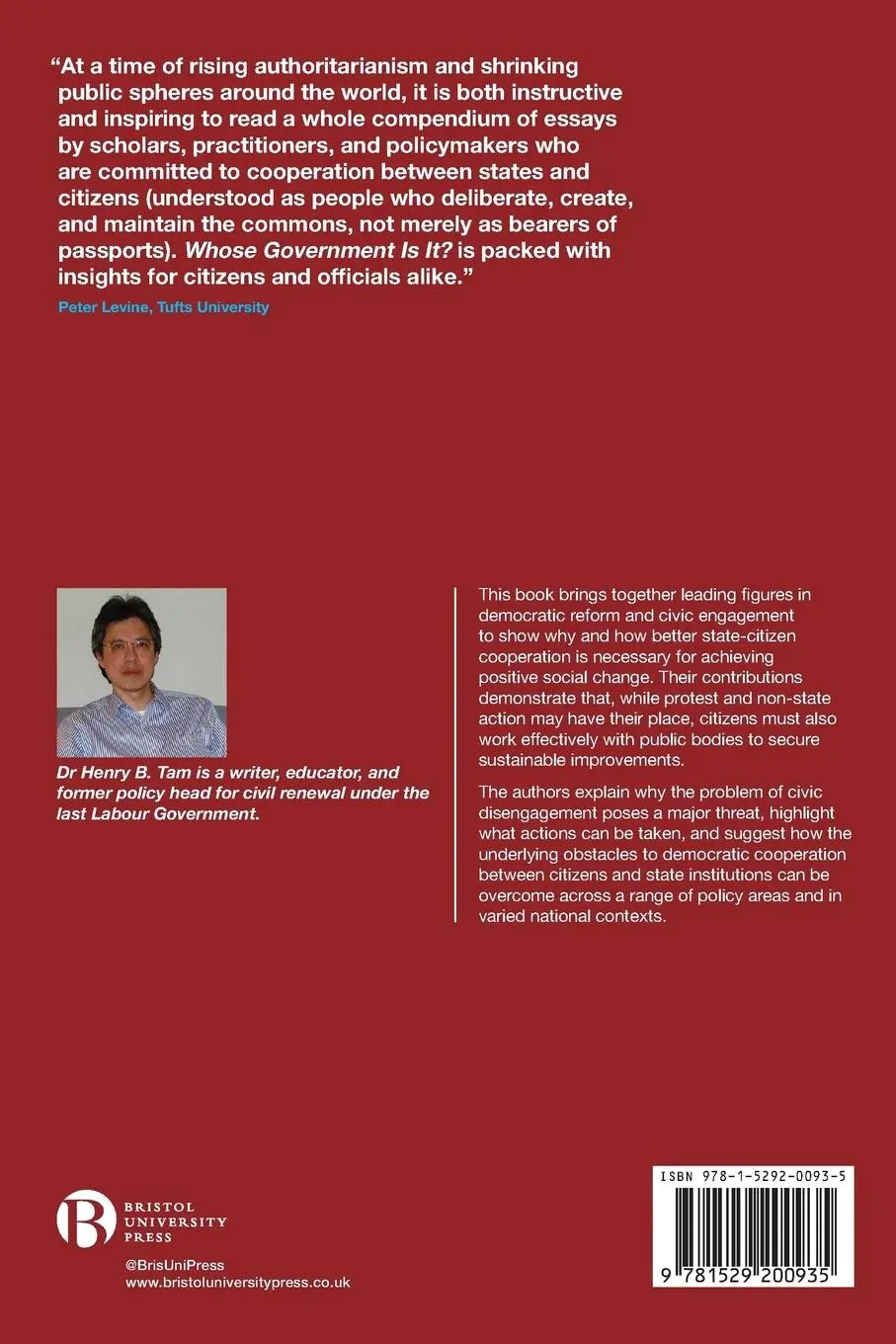 Rückseite: 9781529200935 | Whose government is it? | Henry Tam | Taschenbuch | Englisch | 2019