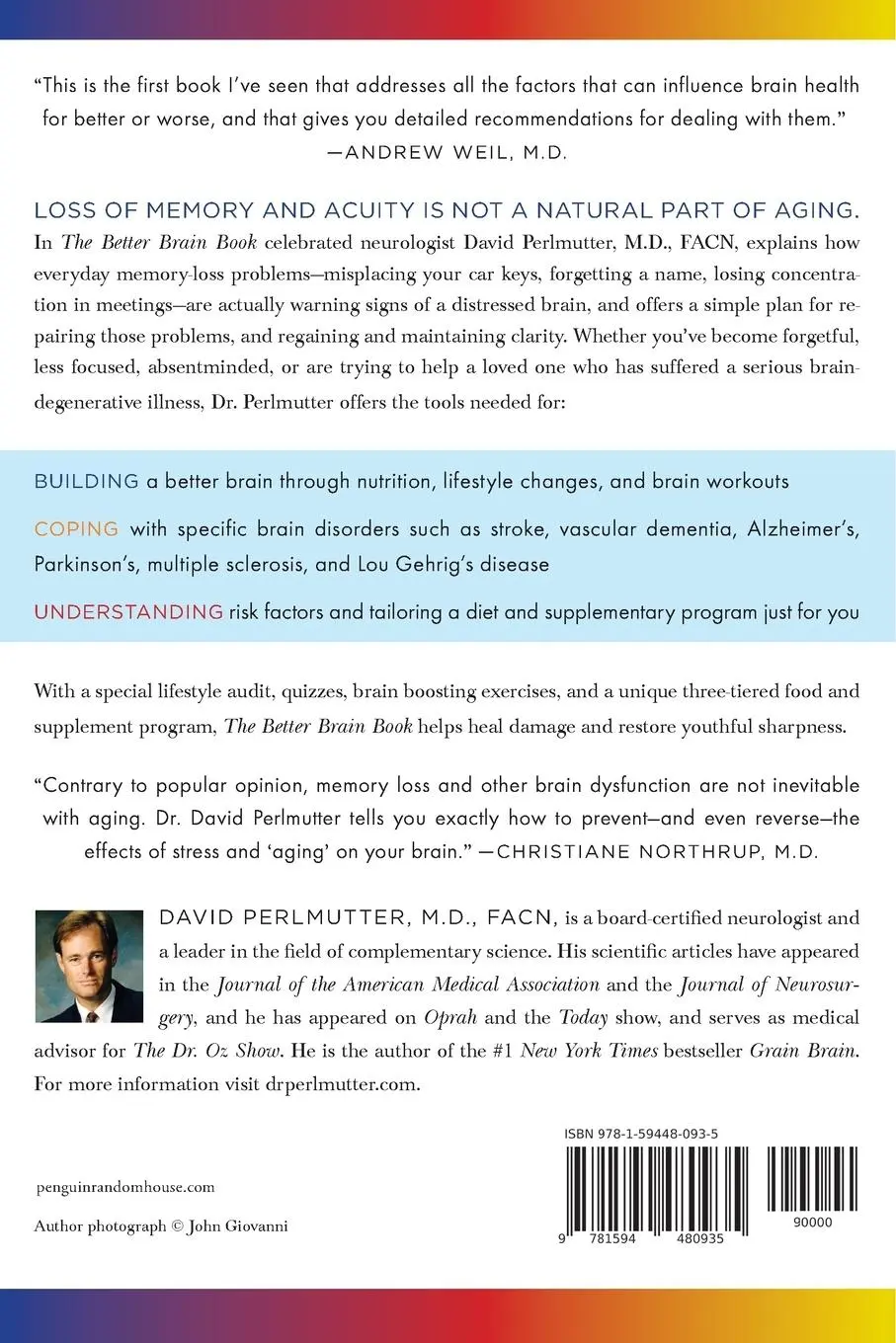 Rückseite: 9781594480935 | The Better Brain Book | David Perlmutter (u. a.) | Taschenbuch | 2005