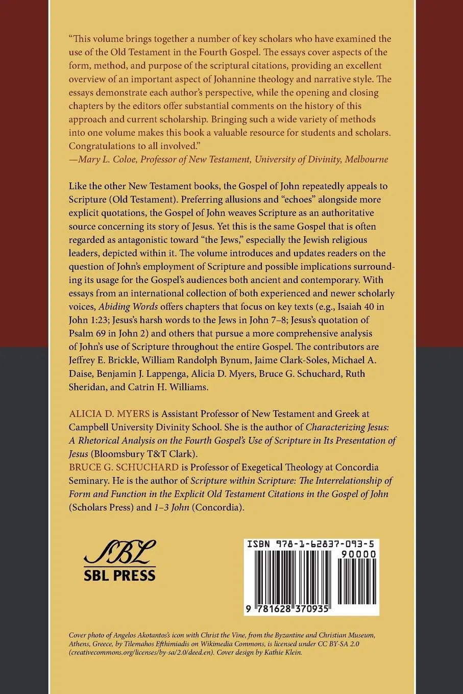 Rückseite: 9781628370935 | Abiding Words | The Use of Scripture in the Gospel of John | Buch