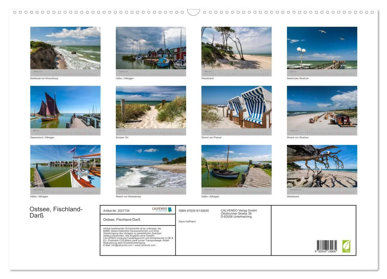 Bild: 9783516130935 | Ostsee, Fischland-Darß (Wandkalender 2026 DIN A2 quer), CALVENDO...