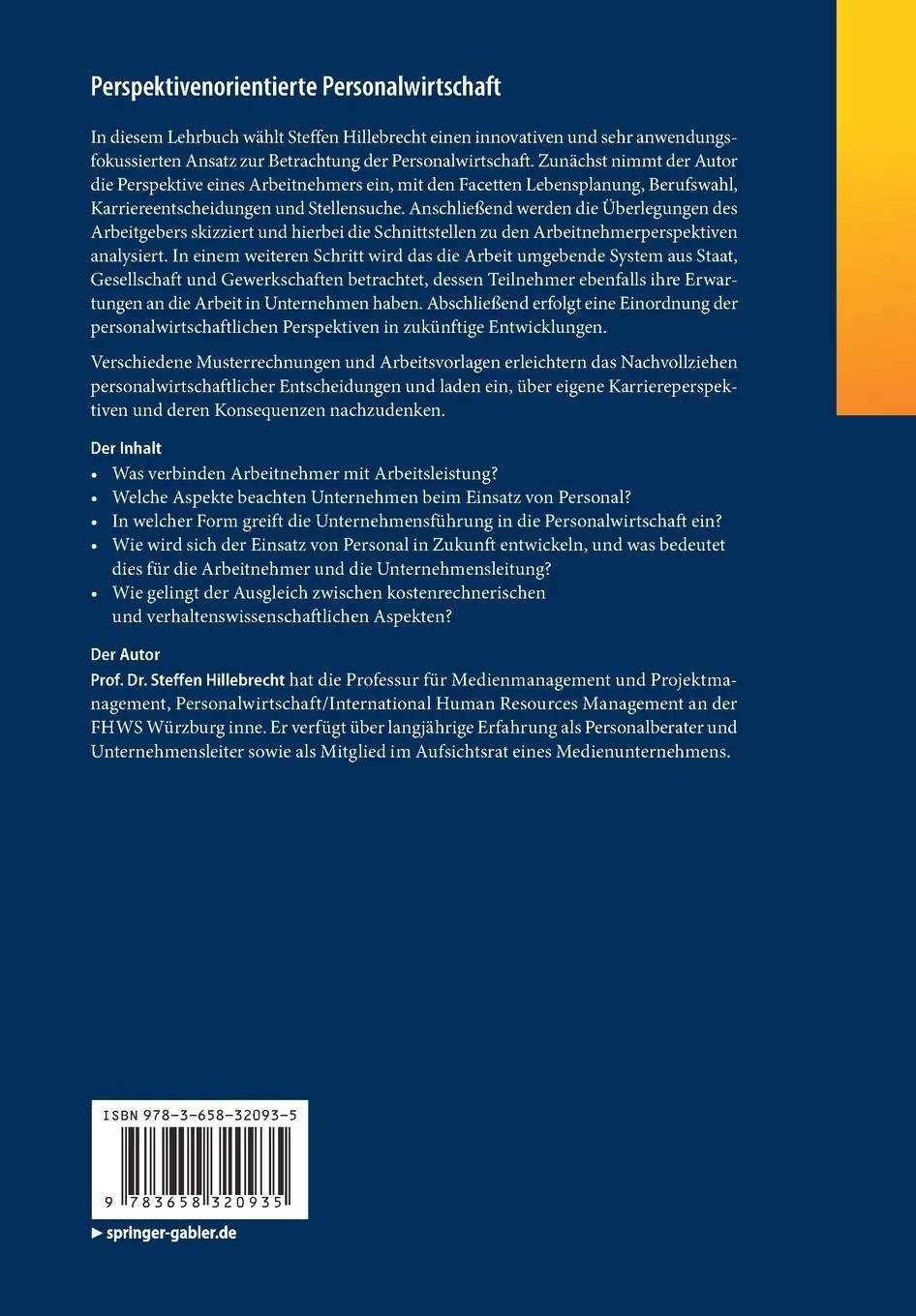 Rückseite: 9783658320935 | Perspektivenorientierte Personalwirtschaft | Steffen Hillebrecht