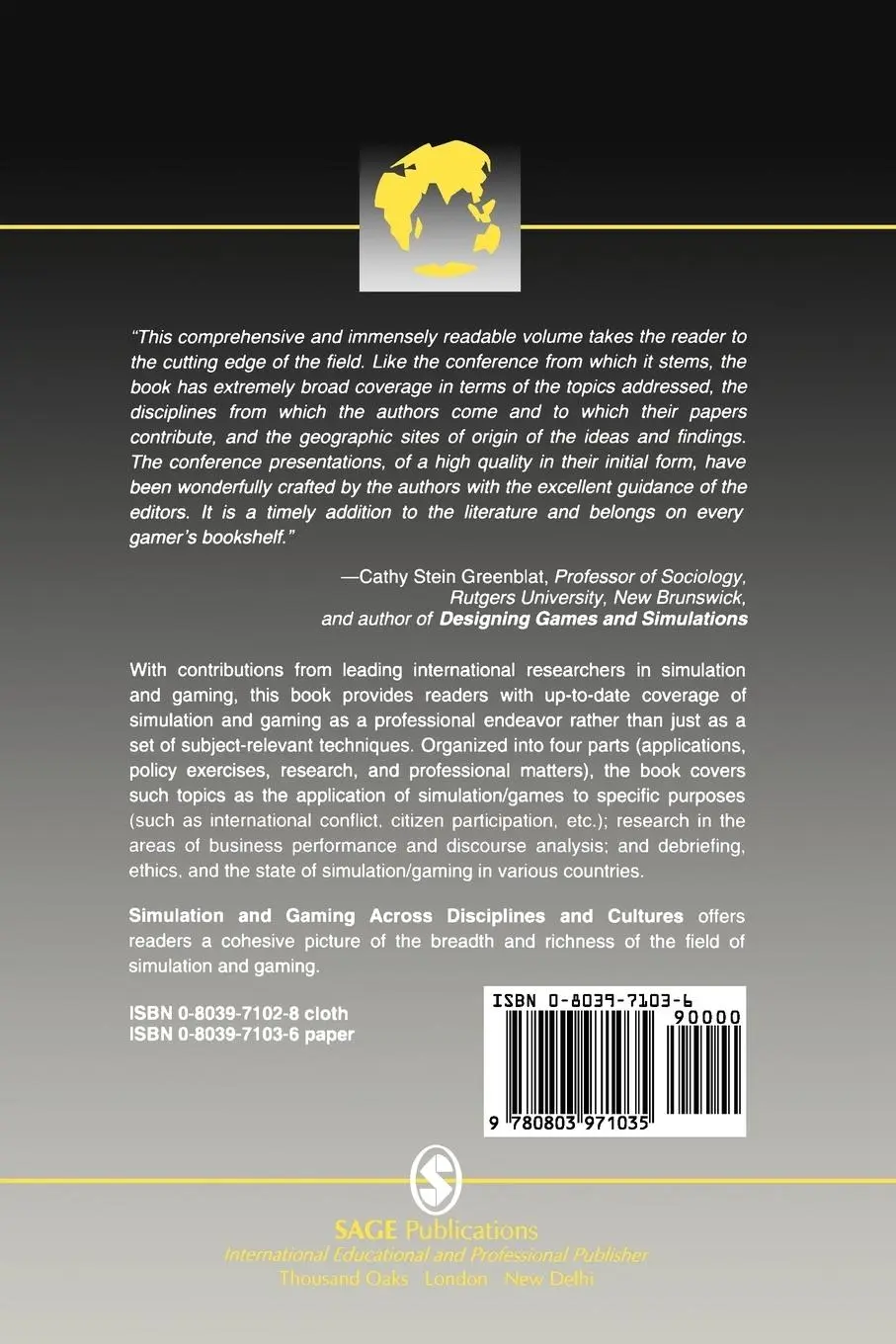 Rückseite: 9780803971035 | Simulations and Gaming Across Disciplines and Cultures | Arai (u. a.)