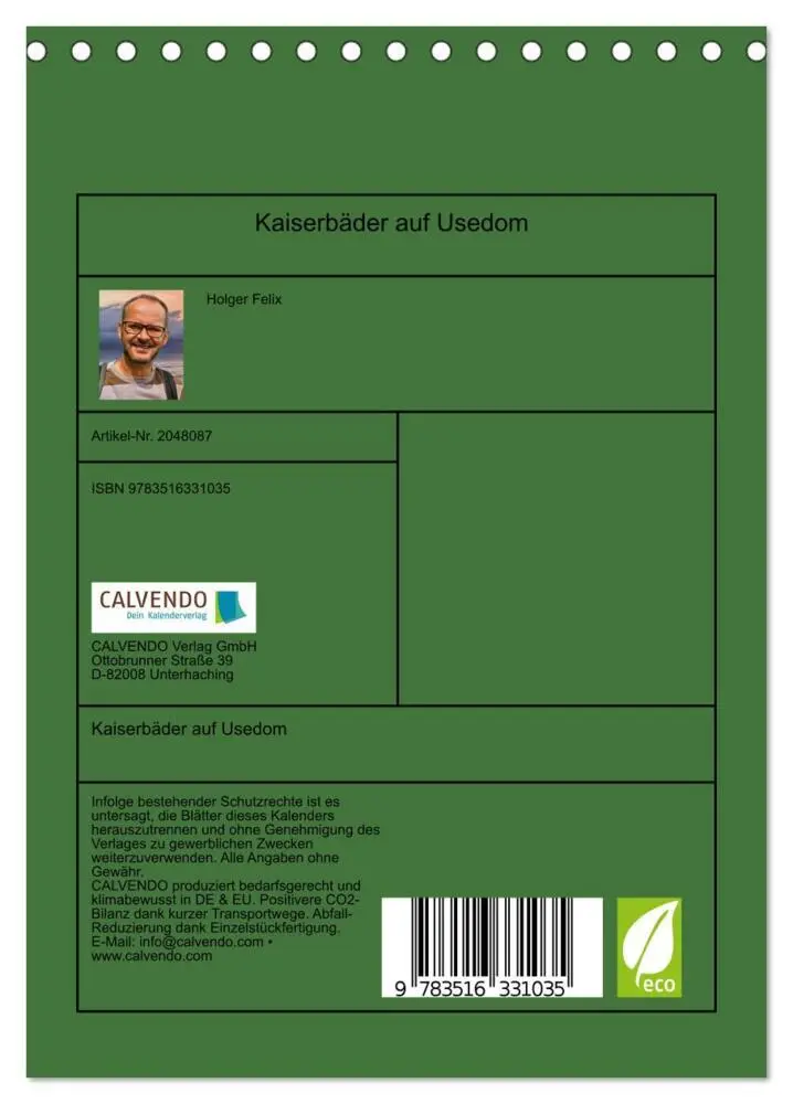Bild: 9783516331035 | Kaiserbäder auf Usedom (Tischkalender 2026 DIN A5 hoch), CALVENDO...