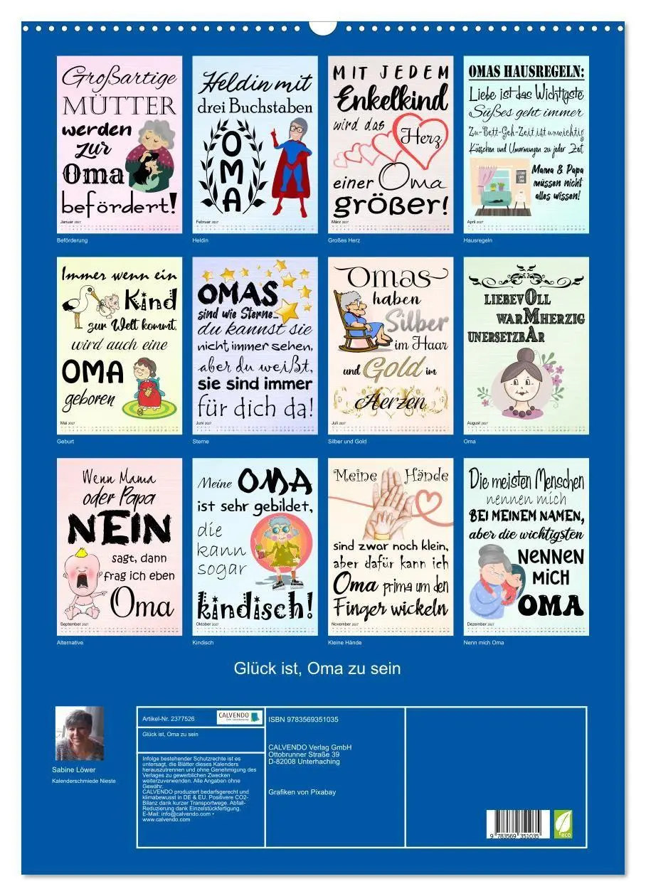 Bild: 9783569351035 | Glück ist, Oma zu sein (Wandkalender 2027 DIN A2 hoch), CALVENDO...