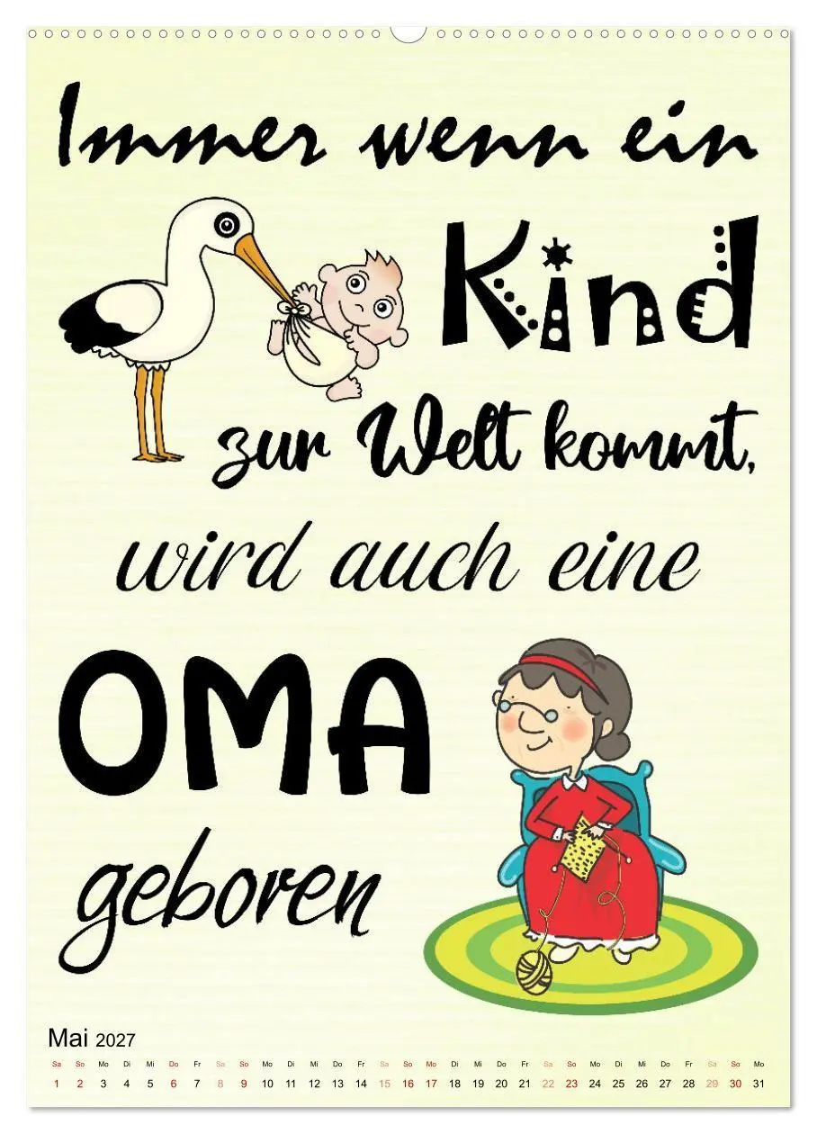Bild: 9783569351035 | Glück ist, Oma zu sein (Wandkalender 2027 DIN A2 hoch), CALVENDO...