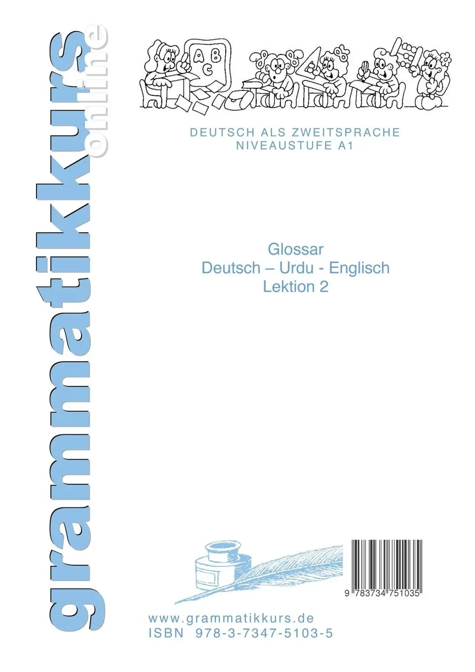 Rückseite: 9783734751035 | Wörterbuch Deutsch - Urdu- Englisch A1 Lektion 2 | Khurrum (u. a.)