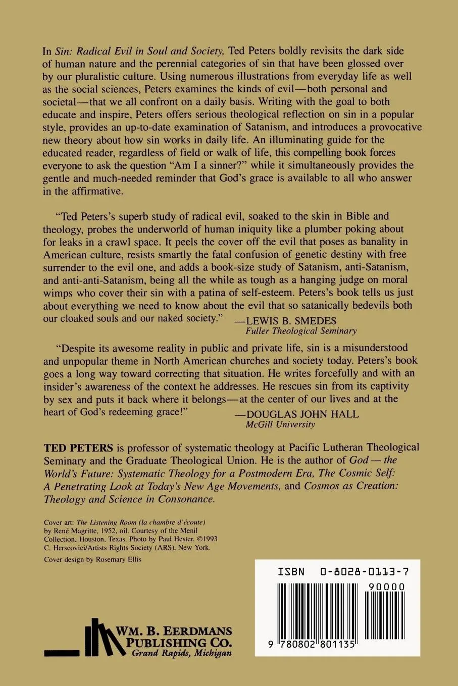 Rückseite: 9780802801135 | Sin | Radical Evil in Soul and Society | Ted Peters | Taschenbuch