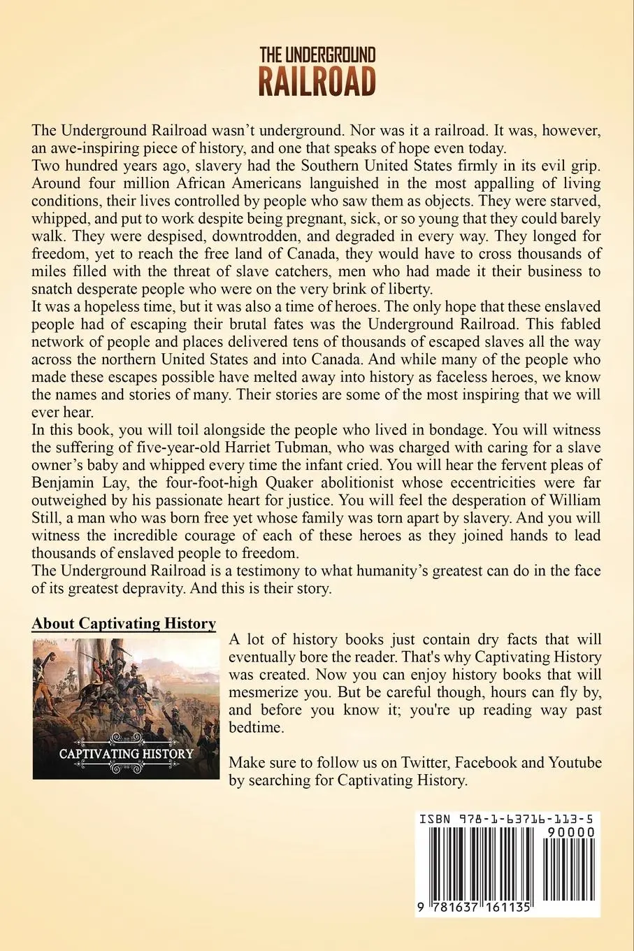 Rückseite: 9781637161135 | The Underground Railroad | Captivating History | Taschenbuch | 2021