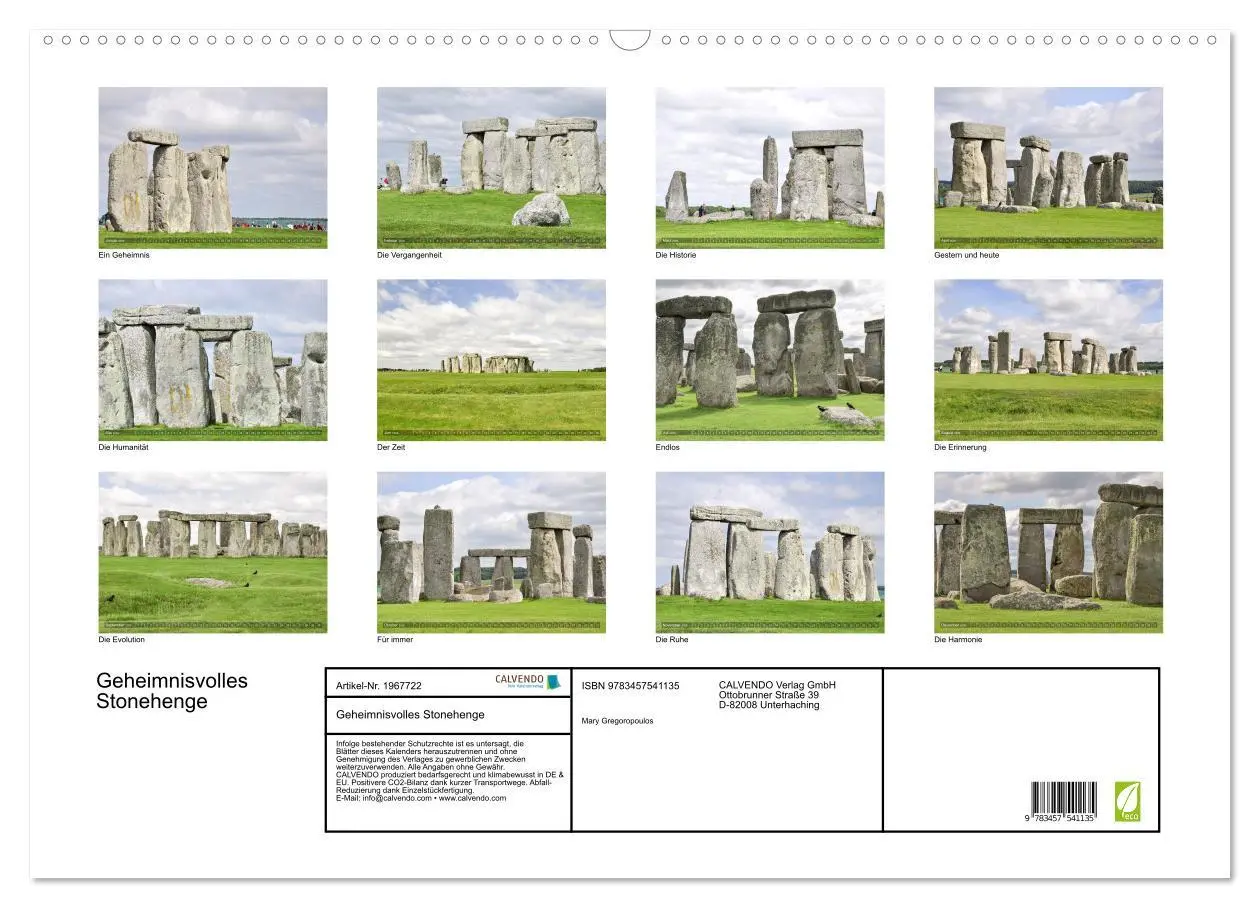 Bild: 9783457541135 | Geheimnisvolles Stonehenge (Wandkalender 2026 DIN A2 quer),...