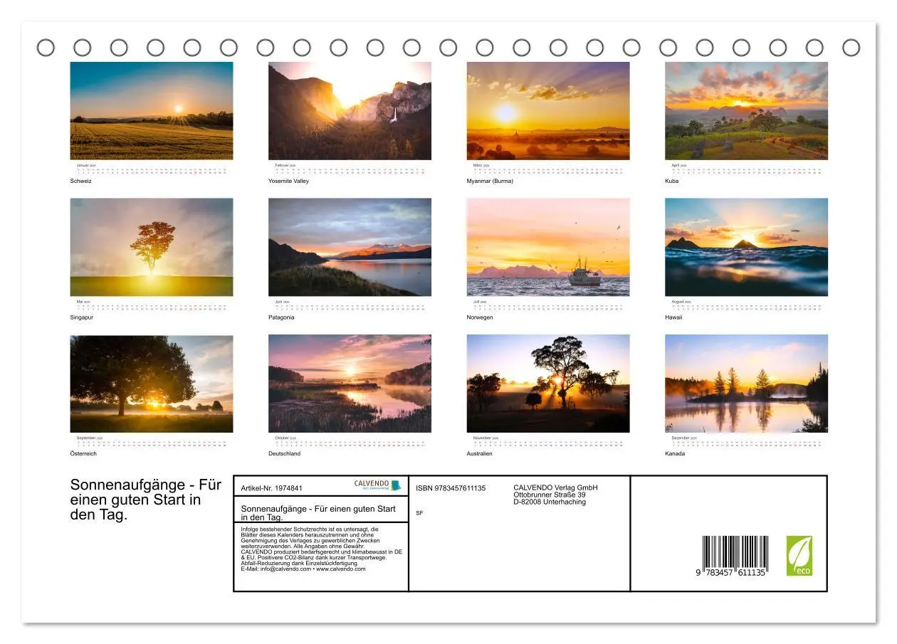 Bild: 9783457611135 | Sonnenaufgänge - Für einen guten Start in den Tag. (Tischkalender...