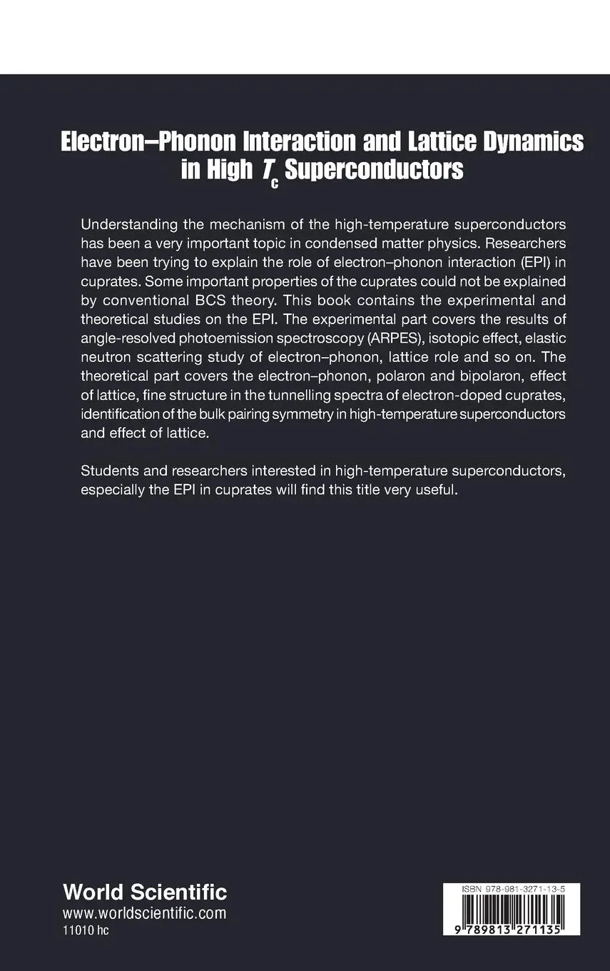 Rückseite: 9789813271135 | ELECTRON-PHONON INTERACT &amp; LATTICE DYN HIGH TC SUPERCONDUCT | Zhang