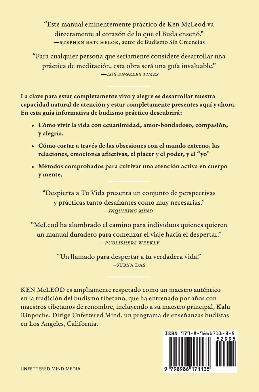 Rückseite: 9798986171135 | Despierta a Tu Vida | Ken McLeod | Taschenbuch | Spanisch | 2024