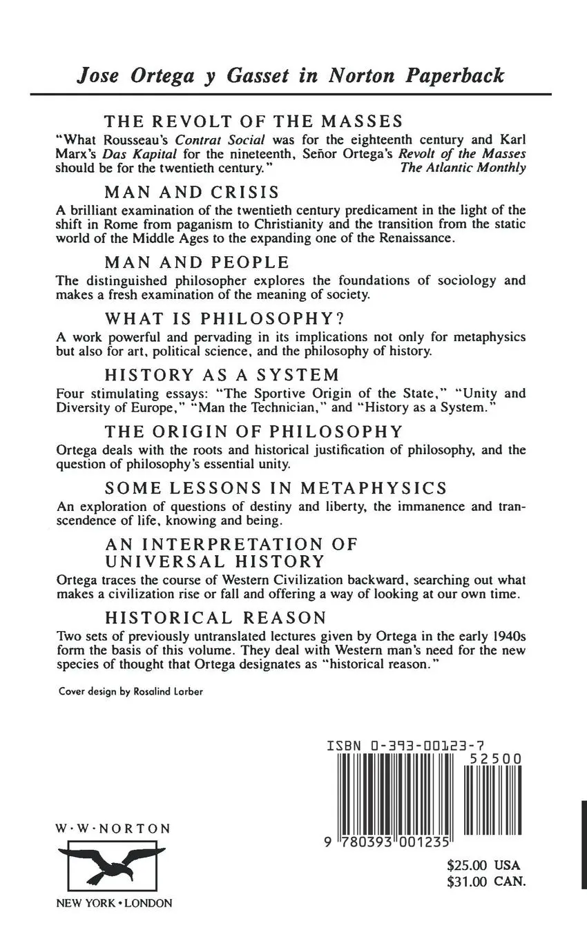Rückseite: 9780393001235 | Man and People | Jose Ortega Y. Gasset (u. a.) | Taschenbuch
