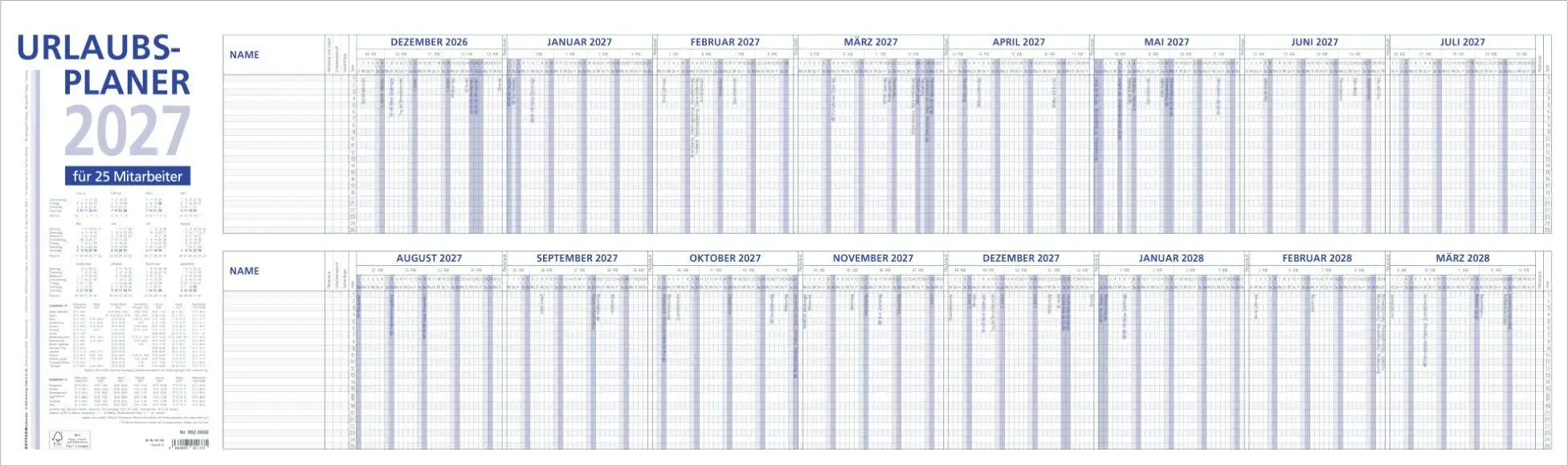 Cover: 4069095011335 | Urlaubsplaner 16 Mon 2027 | Neumann Verlage GmbH &amp; Co KG | Kalender