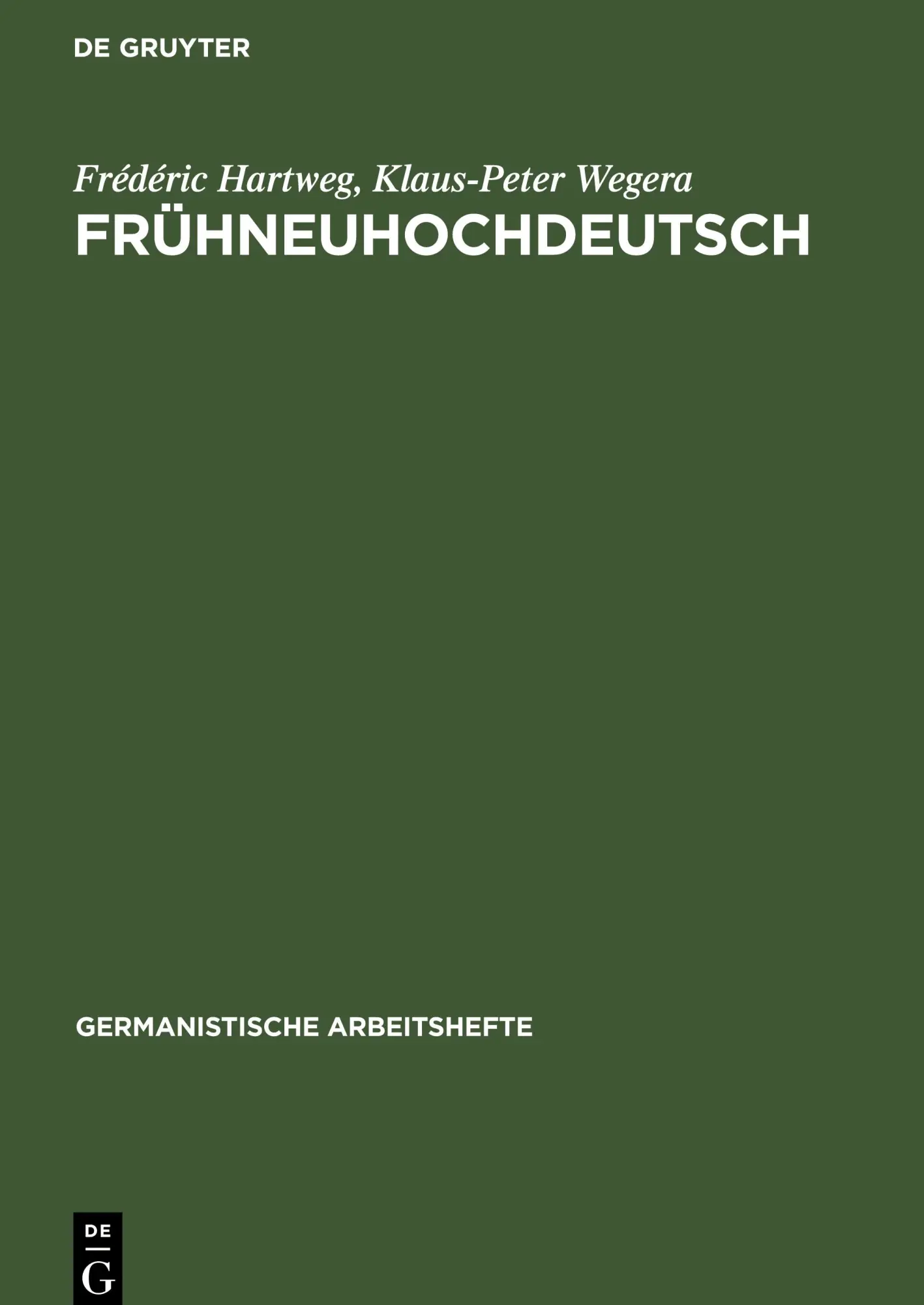 Cover: 9783484251335 | Frühneuhochdeutsch | Klaus-Peter Wegera (u. a.) | Buch | ISSN | XI