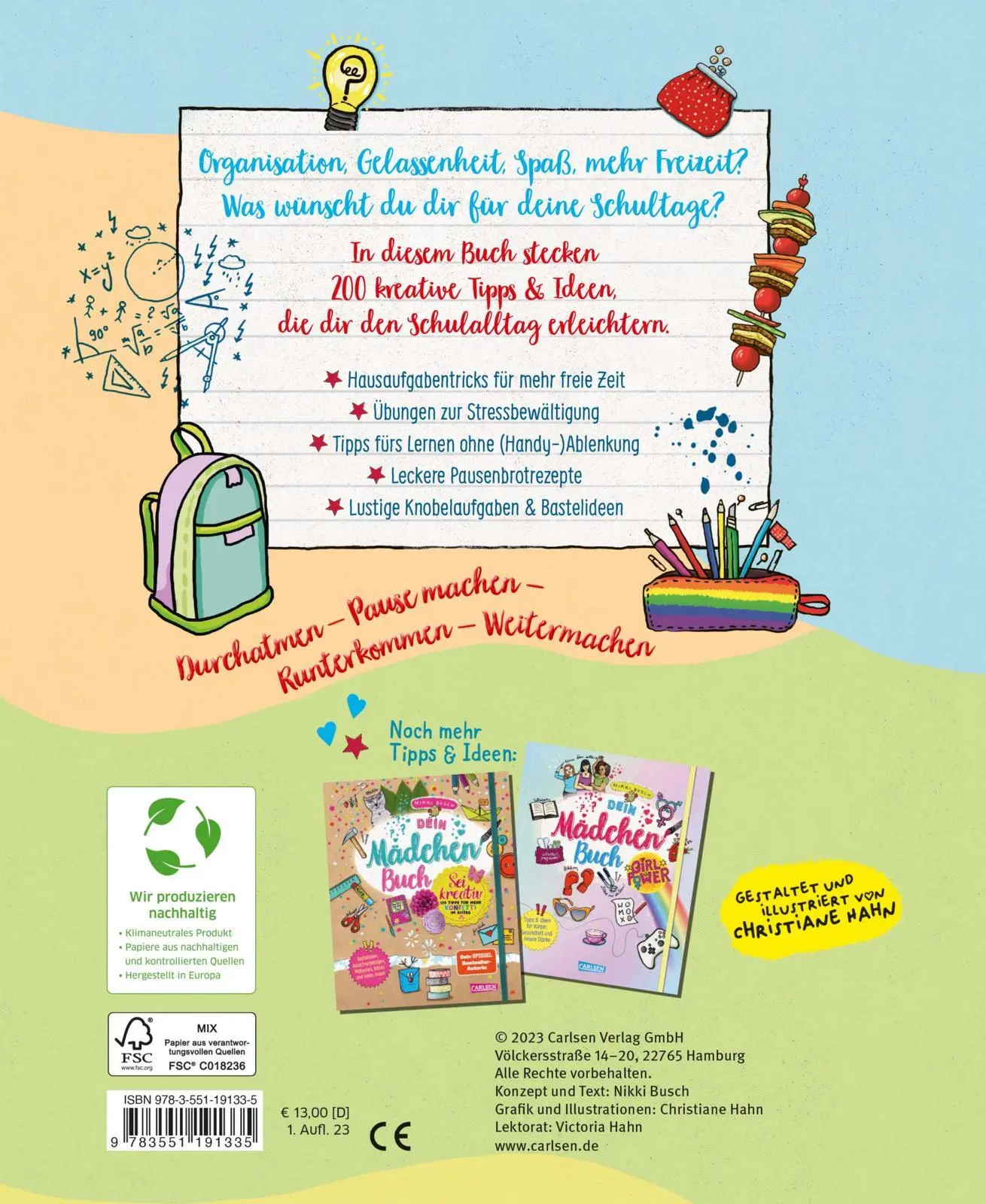 Rückseite: 9783551191335 | #buch4you: Dein Schultagebuch | Nikki Busch | Taschenbuch | buch4you
