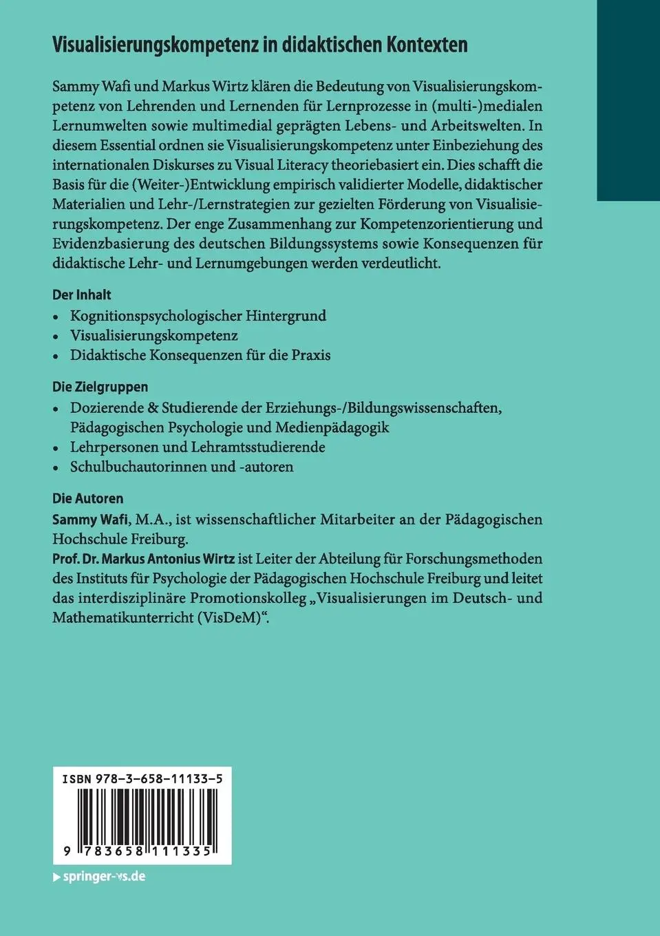 Rückseite: 9783658111335 | Visualisierungskompetenz in didaktischen Kontexten | Eine Einführung
