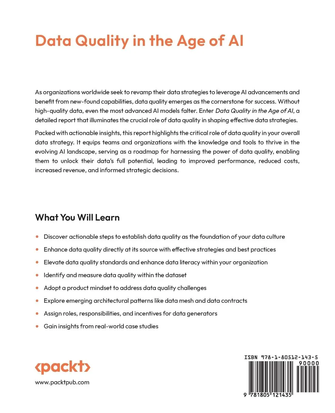 Rückseite: 9781805121435 | Data Quality in the Age of AI | Andrew Jones | Taschenbuch | Englisch