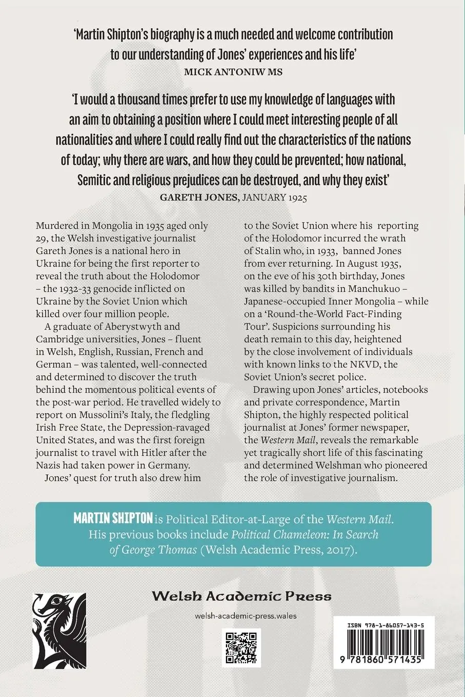 Rückseite: 9781860571435 | Mr Jones - The Man Who Knew Too Much | Shipton Martin | Taschenbuch