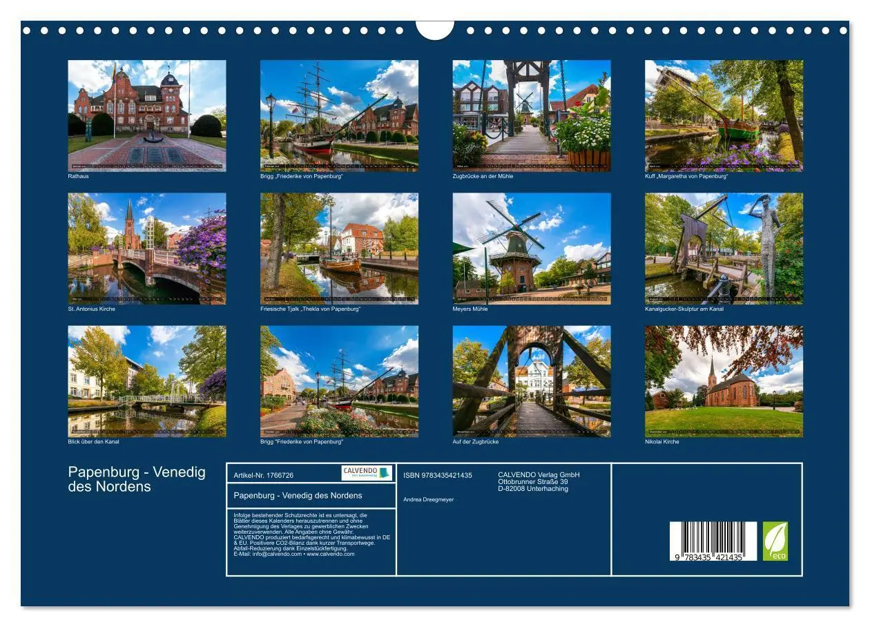 Bild: 9783435421435 | Papenburg - Venedig des Nordens (Wandkalender 2025 DIN A3 quer),...