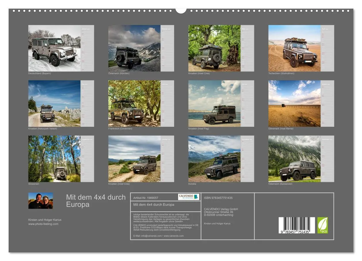 Bild: 9783457751435 | Mit dem 4x4 durch Europa (hochwertiger Premium Wandkalender 2026...