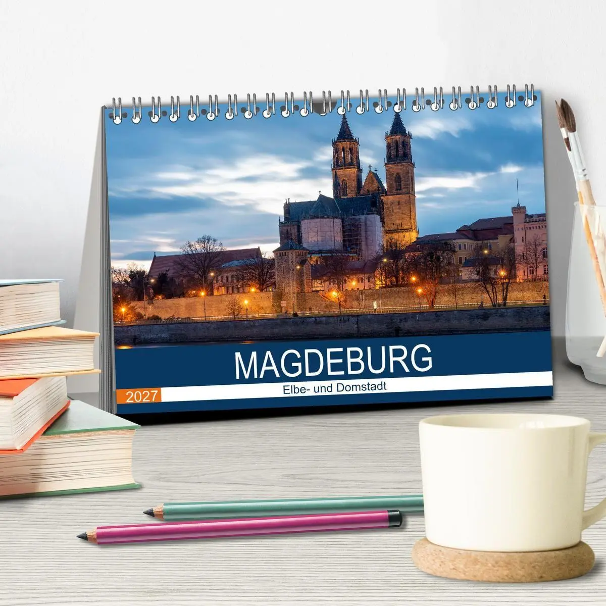 Bild: 9783569481435 | Magdeburg (Tischkalender 2027 DIN A5 quer), CALVENDO Monatskalender