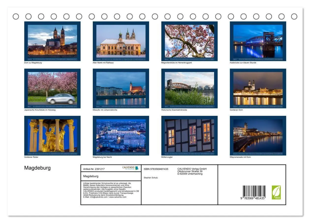 Bild: 9783569481435 | Magdeburg (Tischkalender 2027 DIN A5 quer), CALVENDO Monatskalender