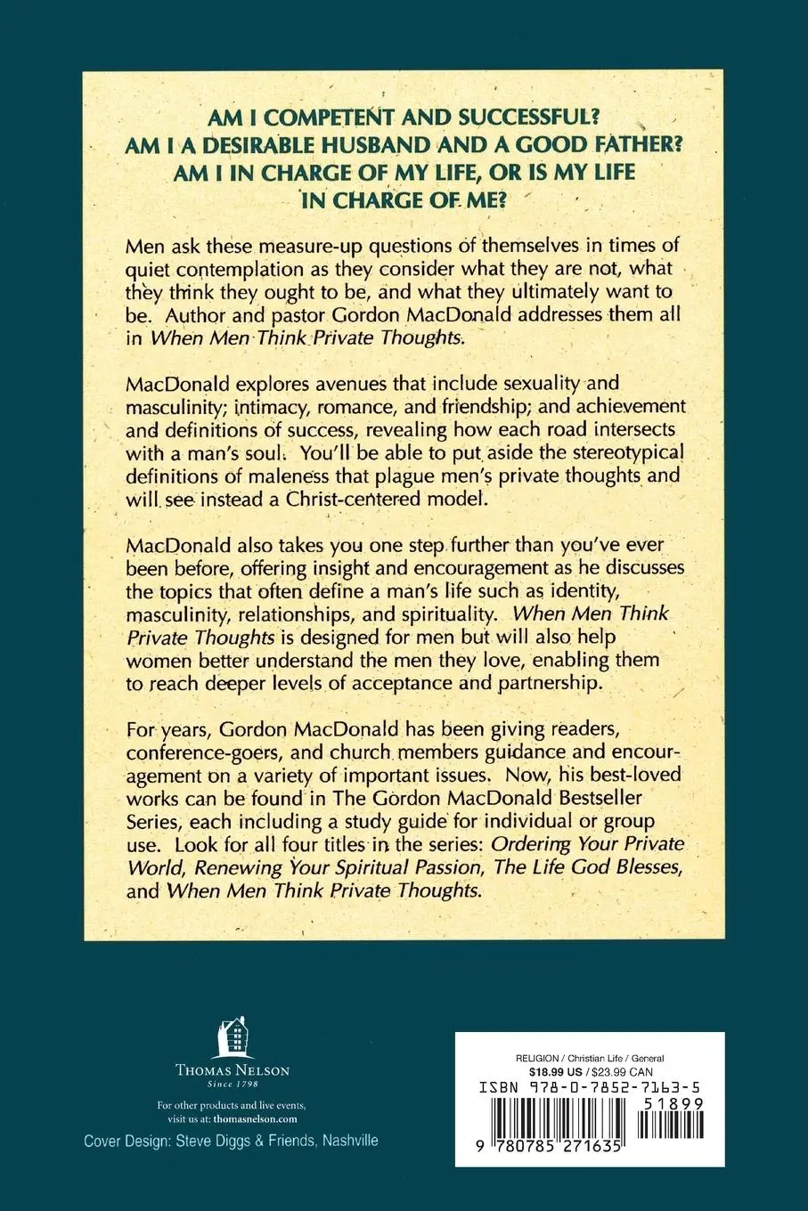 Rückseite: 9780785271635 | The When Men Think Private Thoughts | Gordon Macdonald | Taschenbuch