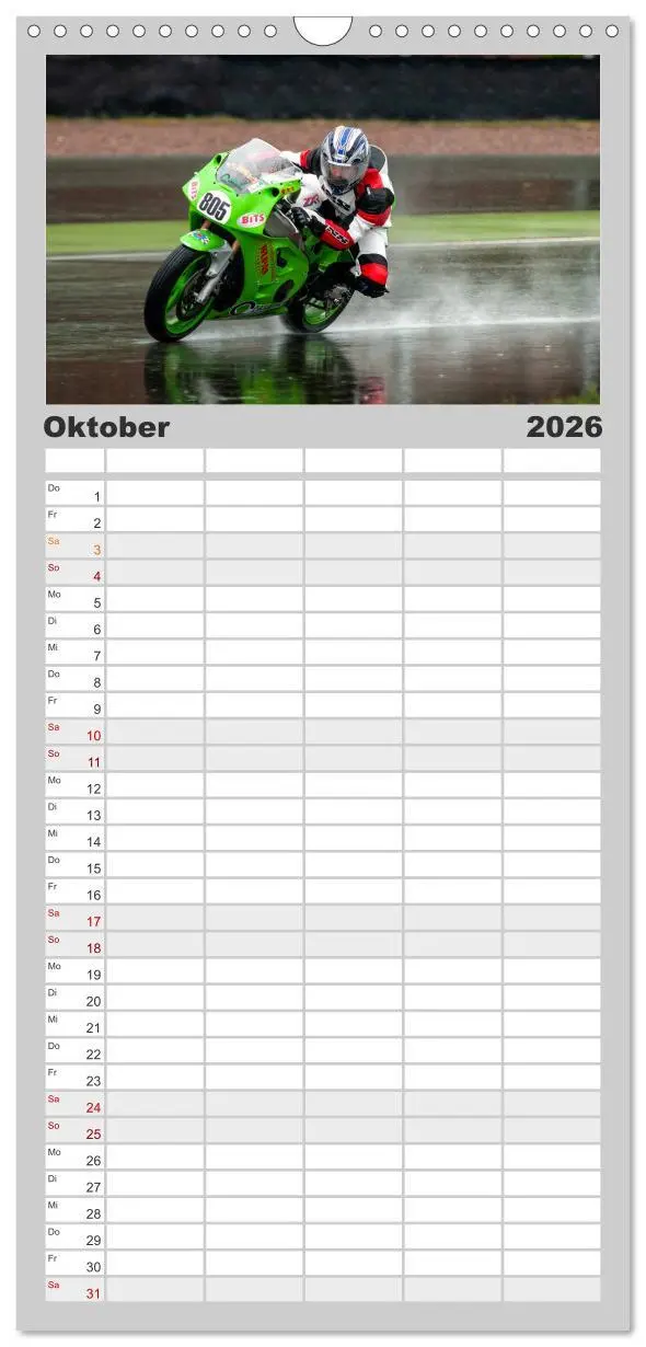 Bild: 9783516511635 | Familienplaner 2026 - Motorrad Rennsport mit 5 Spalten...