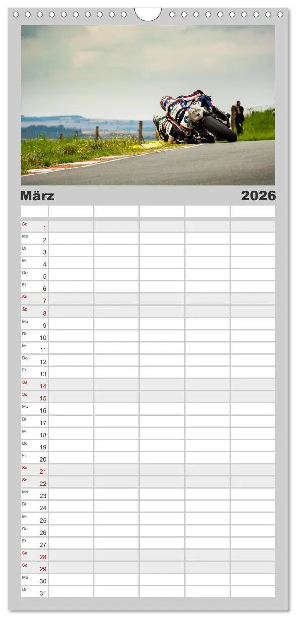 Bild: 9783516511635 | Familienplaner 2026 - Motorrad Rennsport mit 5 Spalten...