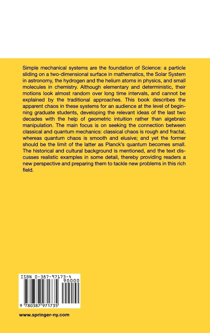 Rückseite: 9780387971735 | Chaos in Classical and Quantum Mechanics | Martin C. Gutzwiller | Buch