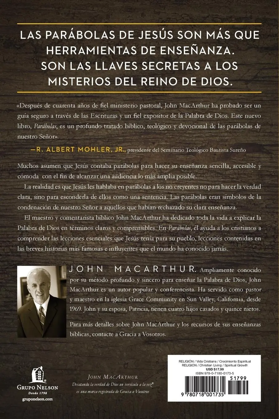 Rückseite: 9780718001735 | Parábolas | John F. Macarthur | Taschenbuch | Spanisch | 2015