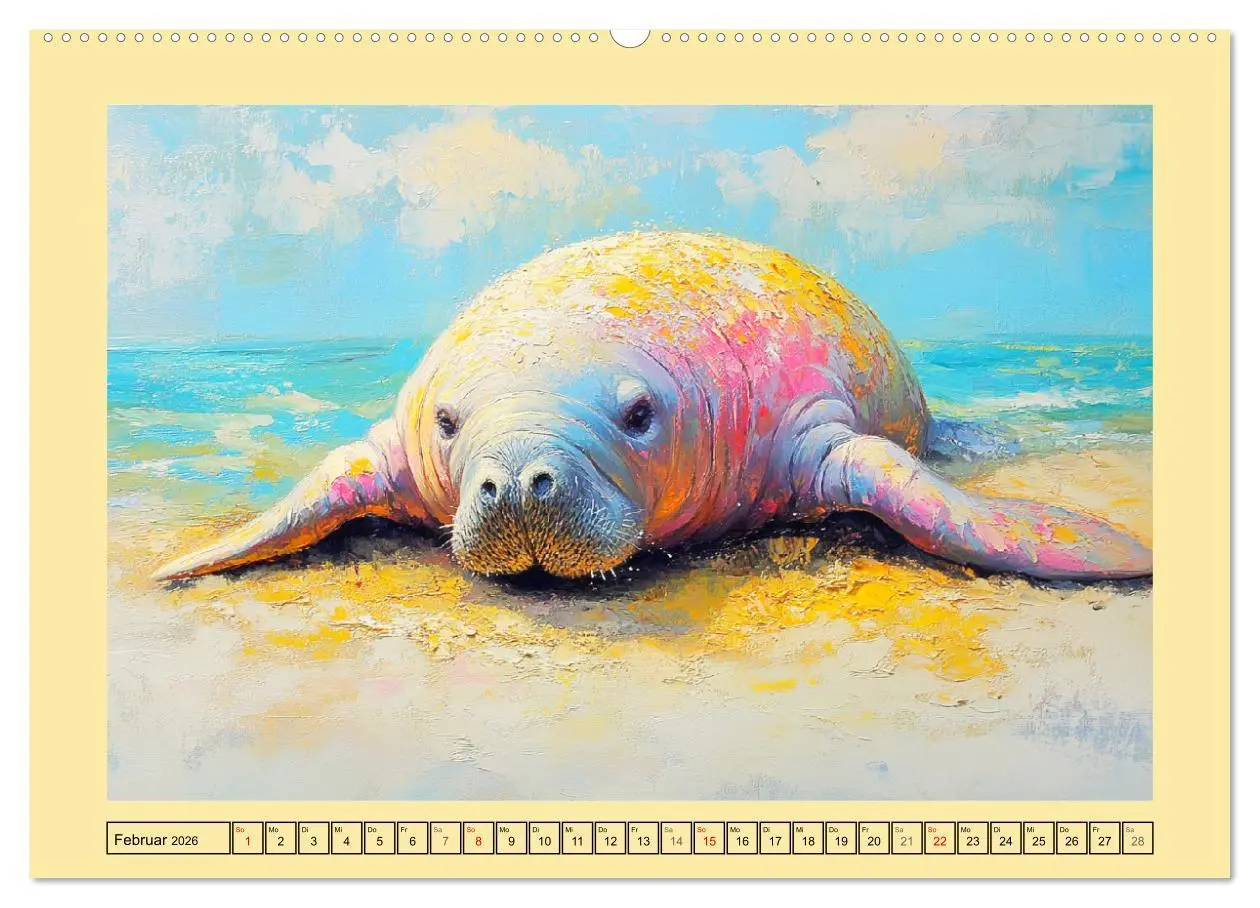 Bild: 9783457341735 | Manatee Paintings. Rundschwanzseekühe im Ölgemälde-Stil...