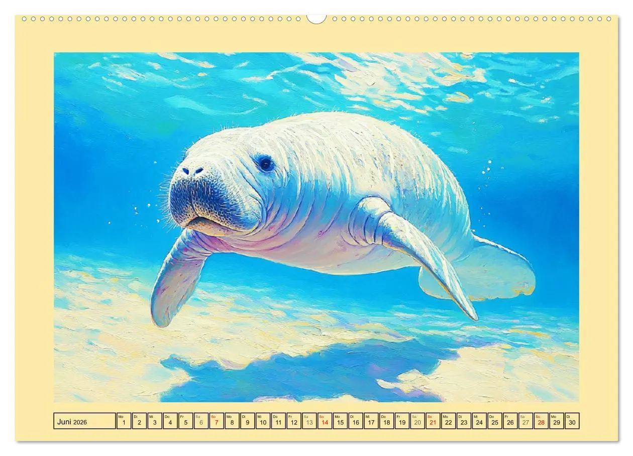 Bild: 9783457341735 | Manatee Paintings. Rundschwanzseekühe im Ölgemälde-Stil...