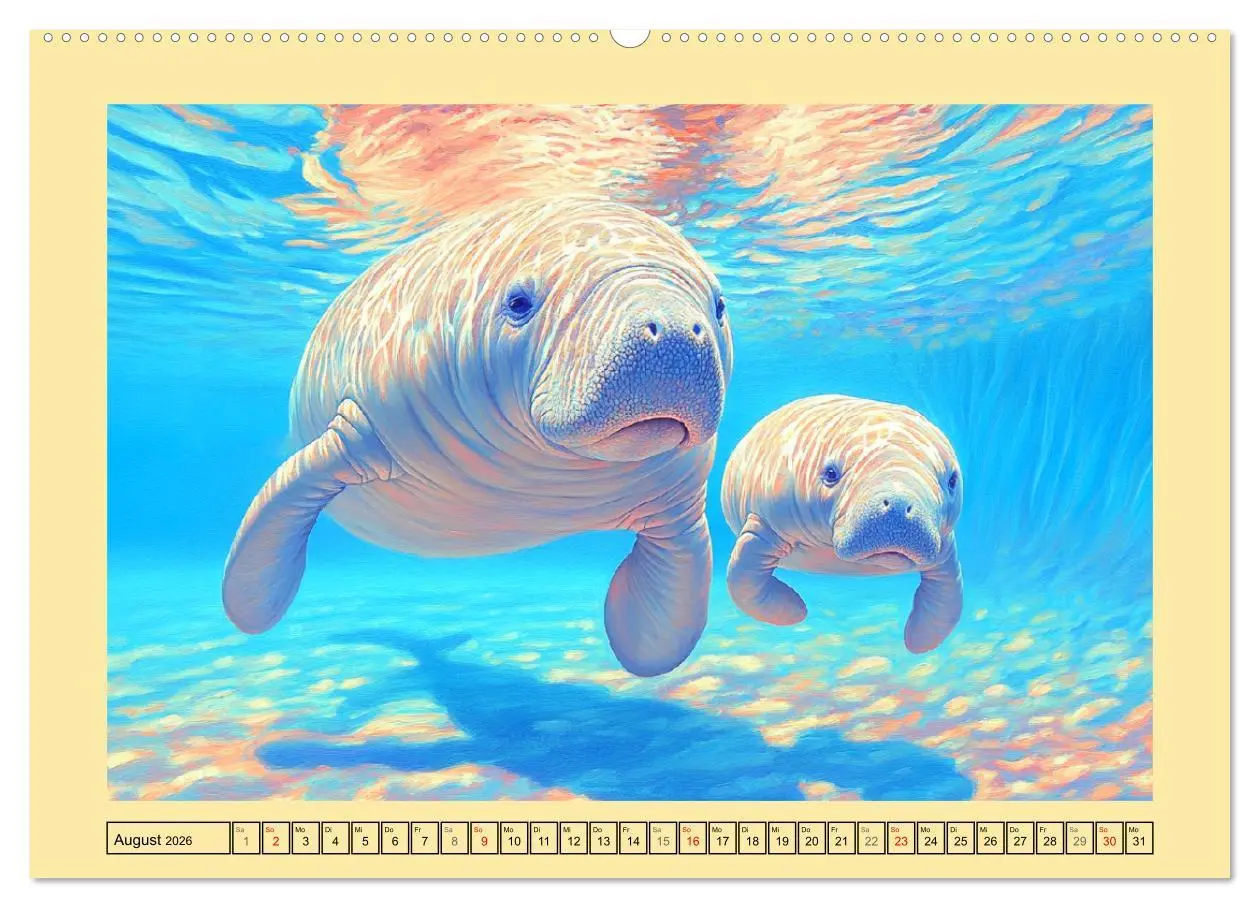Bild: 9783457341735 | Manatee Paintings. Rundschwanzseekühe im Ölgemälde-Stil...