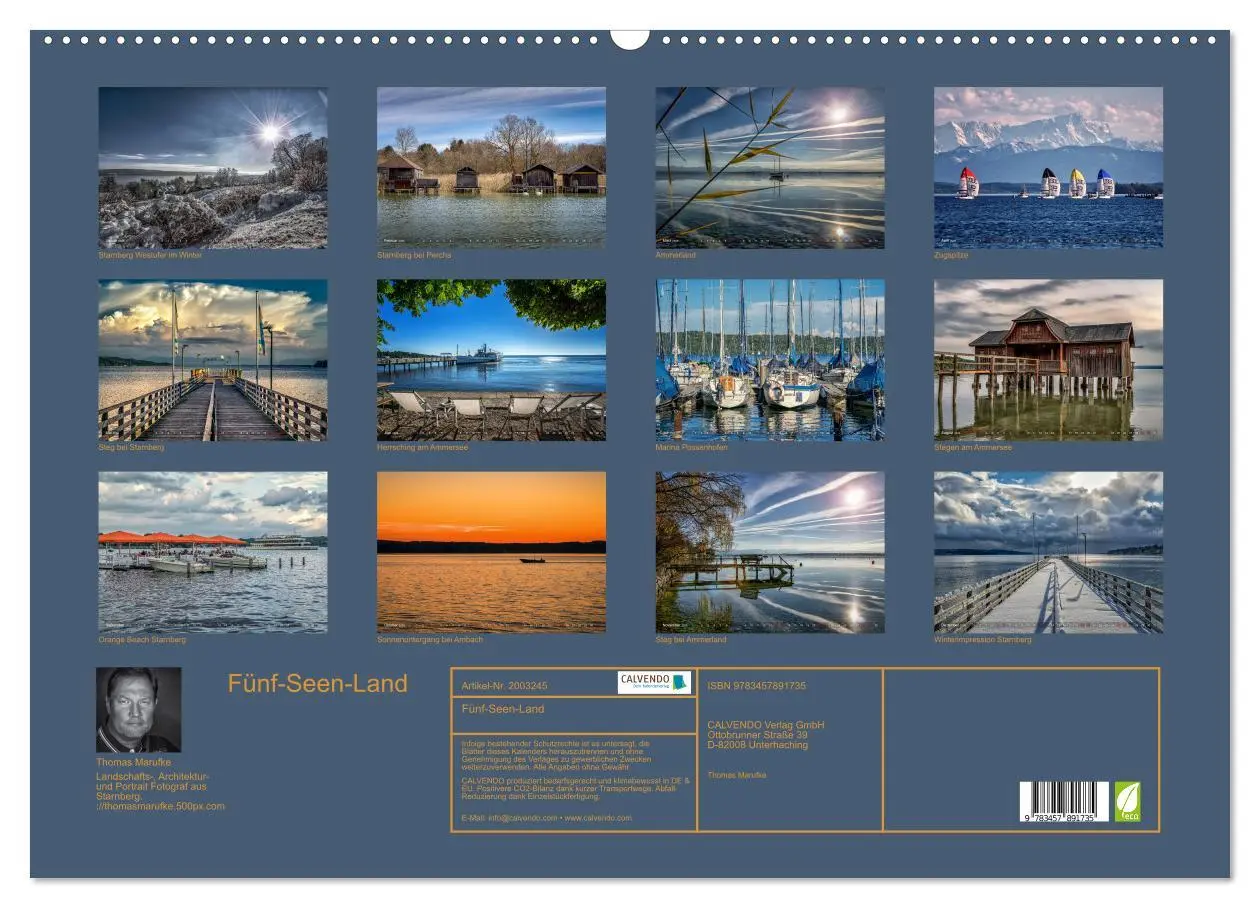 Bild: 9783457891735 | Fünf-Seen-Land (Wandkalender 2026 DIN A2 quer), CALVENDO...