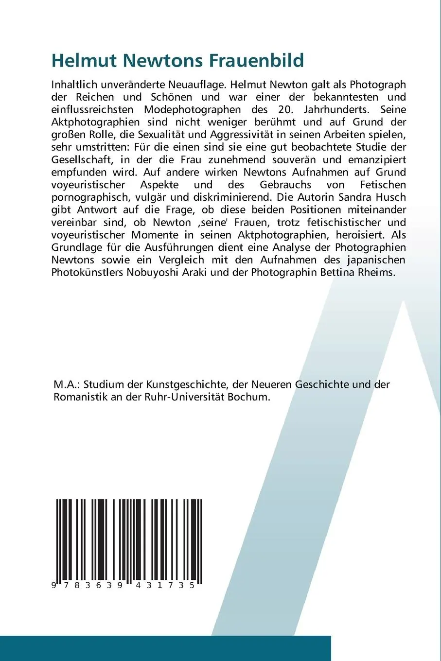 Rückseite: 9783639431735 | Helmut Newtons Frauenbild | Eine Analyse seiner Aktphotographie | Buch