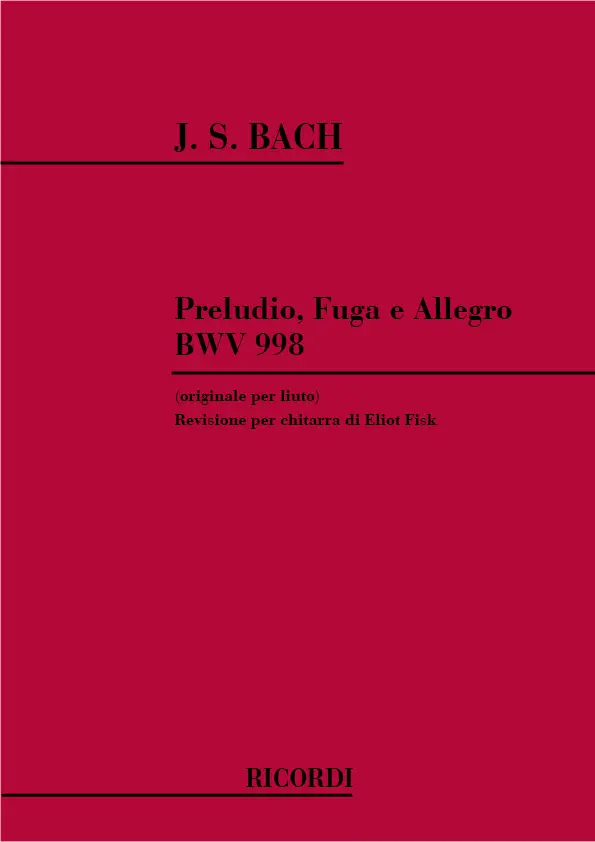 Cover: 9790041351735 | Preludio, Fuga E Allegro Per Liuto Bwv 998 | Johann Sebastian Bach
