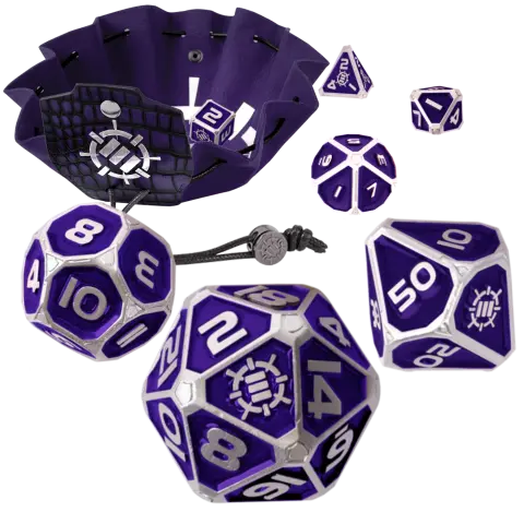 Cover: 637836621835 | ENHANCE DnD Metal Dice Set - 7pc (Collector's Edition Purple)