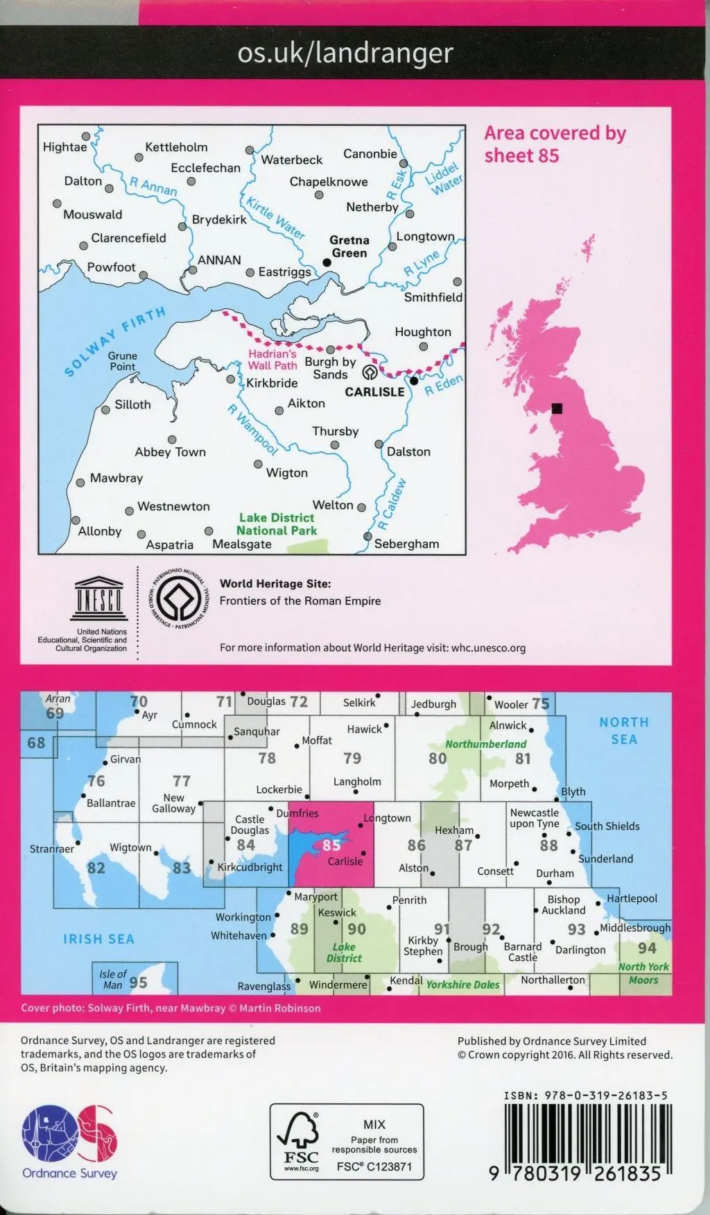 Bild: 9780319261835 | Carlisle &amp; Solway Firth, Gretna Green | Ordnance Survey | (Land-)Karte