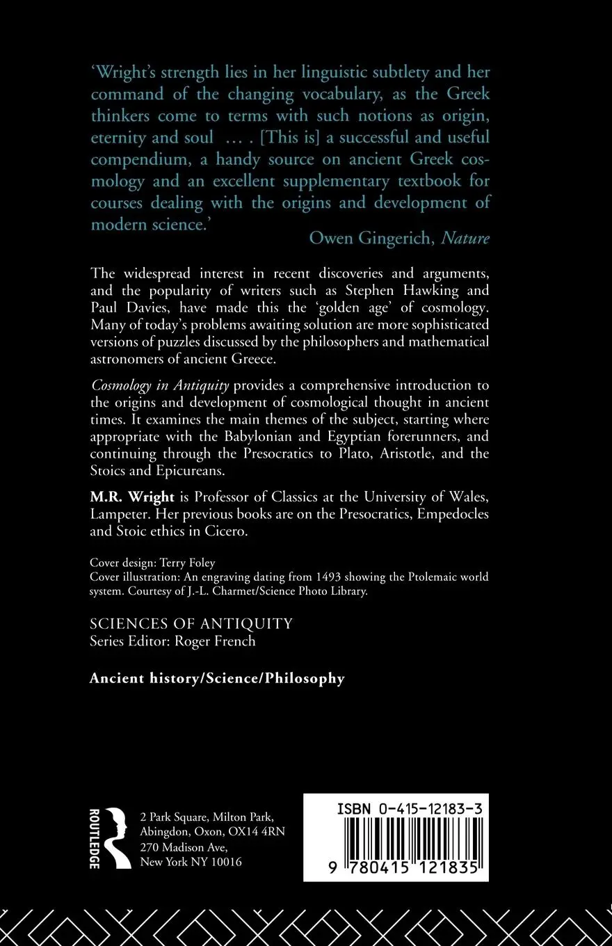 Rückseite: 9780415121835 | Cosmology in Antiquity | Rosemary Wright | Taschenbuch | Englisch