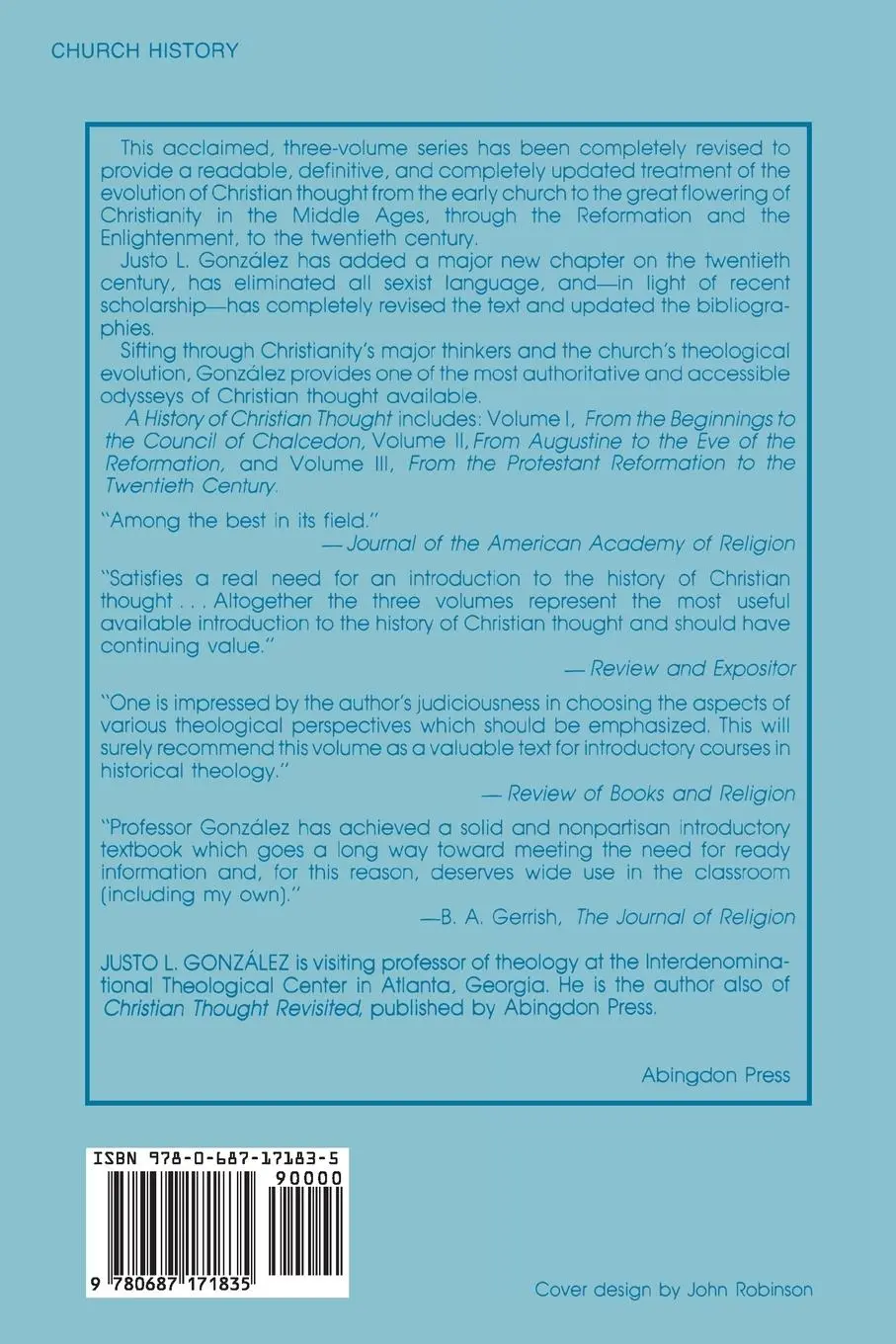 Rückseite: 9780687171835 | A History of Christian Thought Volume 2 | Justo L. Gonzalez | Buch
