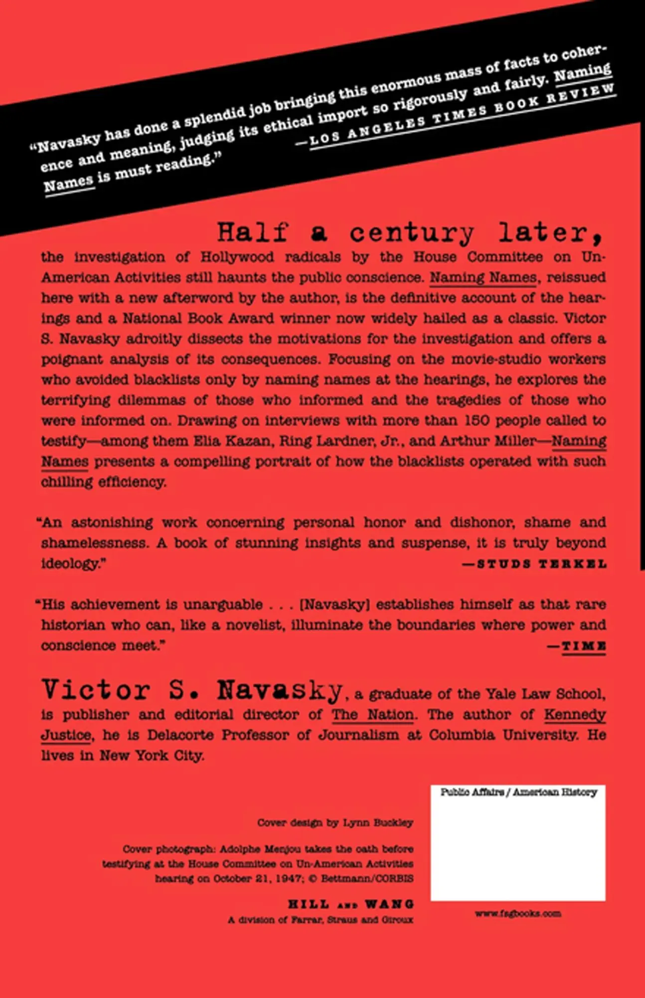 Rückseite: 9780809001835 | Naming Names | With a New Afterword by the Author | Victor S. Navasky