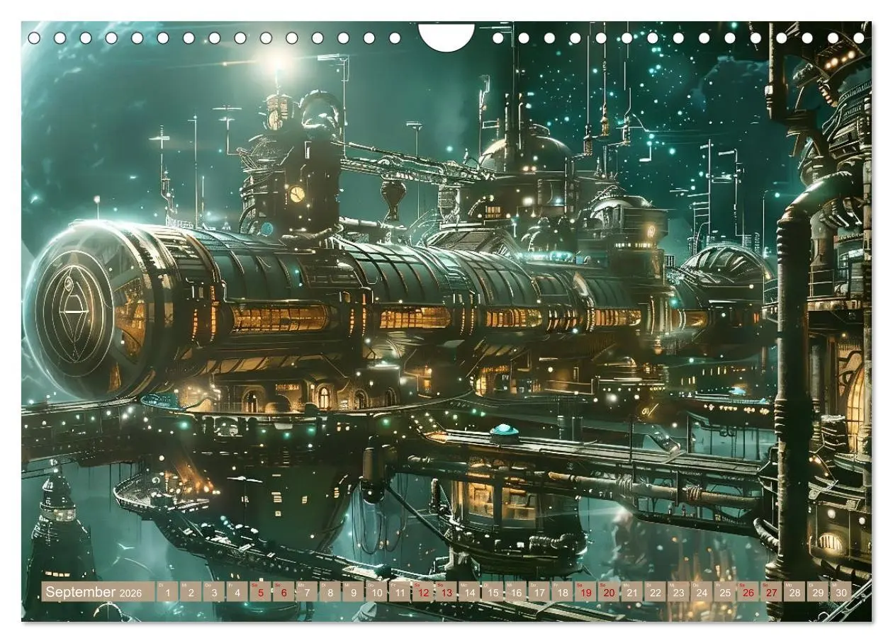 Bild: 9783457331835 | Steampunk im Weltall (Wandkalender 2026 DIN A4 quer), CALVENDO...